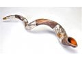 Silver Yemenite Shofar - Lion and Lamb Design