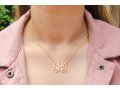 Silver or Gold Plated Stainless Steel Necklace with Ornate Initial Letter Pendant