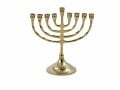 Small Antique Brass Chanukah Menorah, For Candles - 6 inches