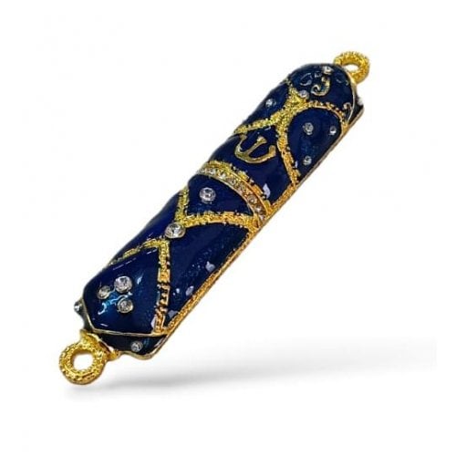 Small Metal Mezuzah Case, Streak Design on Enamel - Choose from Three Colors