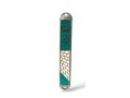 Small Metal Mezuzah Case, Western Wall and Crown Image - Blue Green Enamel