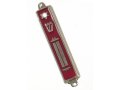 Small Metal and Enamel Mezuzah Case - Star of David and Torah Scroll