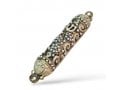 Small Pewter Mezuzah Case with Stones Enamel and Swirl Design - Choice of Colors