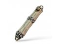 Small Pewter and Metal Mezuzah Case with Gleaming Stones, Enamel - Choice of Colors