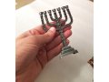 Small Seven Branch Pewter Menorah, 12 Tribes Design - Choice: 7