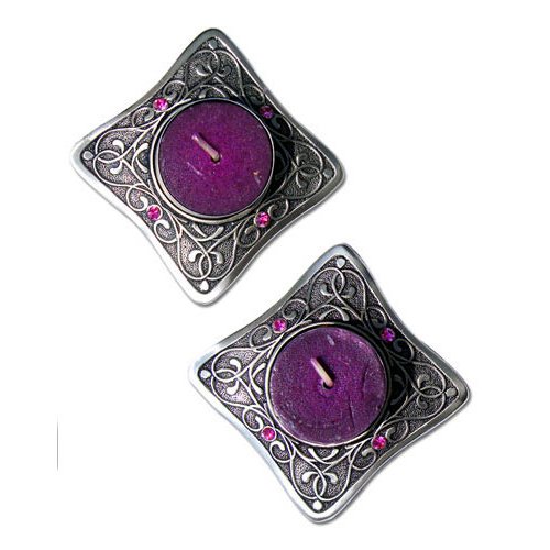 Small Square Art Nouveau Travelling Candlesticks