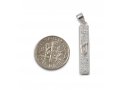 Small Square Mezuzah Necklace Pendant in Sterling Silver