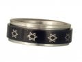 Stainless Steel Black Revolving Star of David Ring