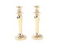 Stainless Steel Gold Candlesticks, Gleaming Smooth Surface - Medium Height