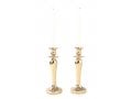 Stainless Steel Gold Candlesticks, Gleaming Smooth Surface - Medium Height