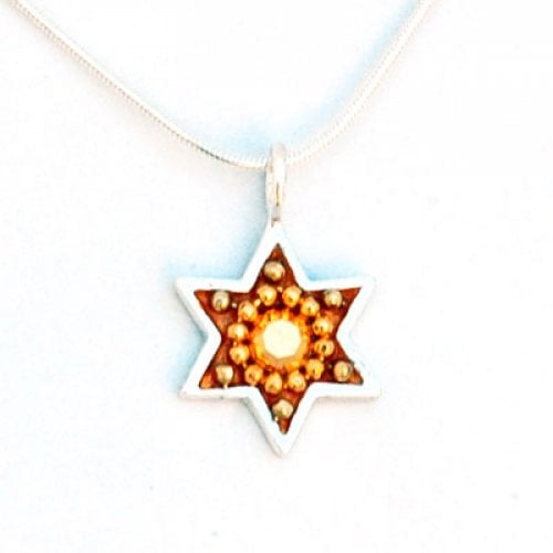 Star of David Necklace with Gold Accents by Ester Shahaf