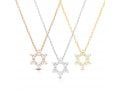 Star of David Pendant on Yellow-Gold Plated Sterling Silver Necklace - Zircons