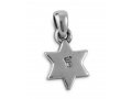 Star of David with Small Cultured Opal, 925 Sterling Silver Pendant Necklace