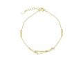 Sterling Silver Bracelet, Yellow Gold Plated - Geometric Triangles & Zircons