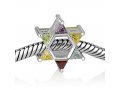 Sterling Silver Colorful Star of David Charm