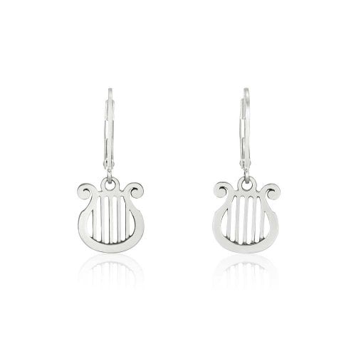 Sterling Silver Dangle Earrings - King David's Lyre Image