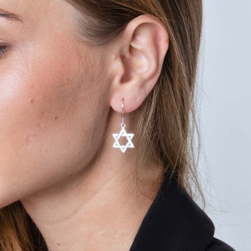 Sterling Silver Dangle Earrings - Star of David