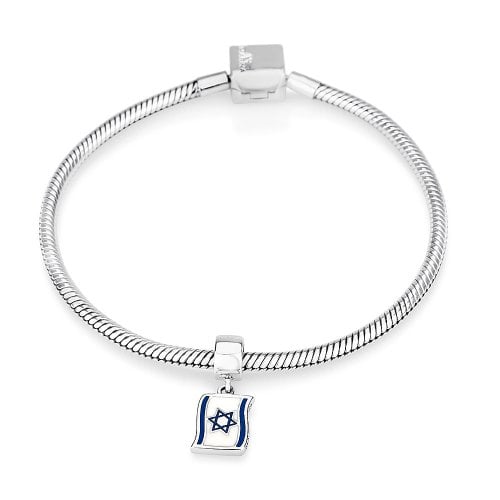 Sterling Silver Flag of Israel Charm