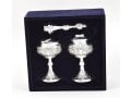 Sterling Silver Havdalah Set with Spice Box and Candle Holder - Swirling Engraving