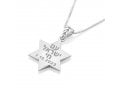 Sterling Silver Heart Pendant Necklace  Star of David and Am Yisrael Chai & Date