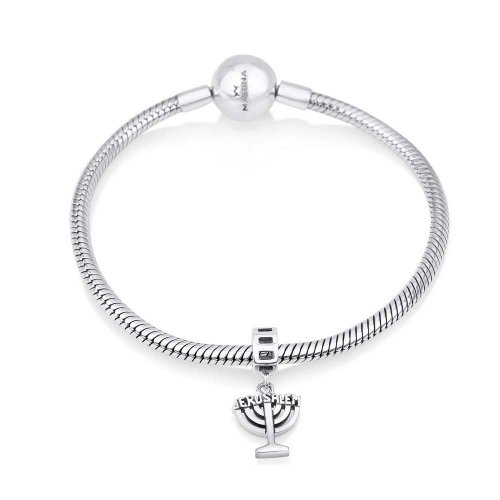 Sterling Silver Jerusalem Menorah Charm