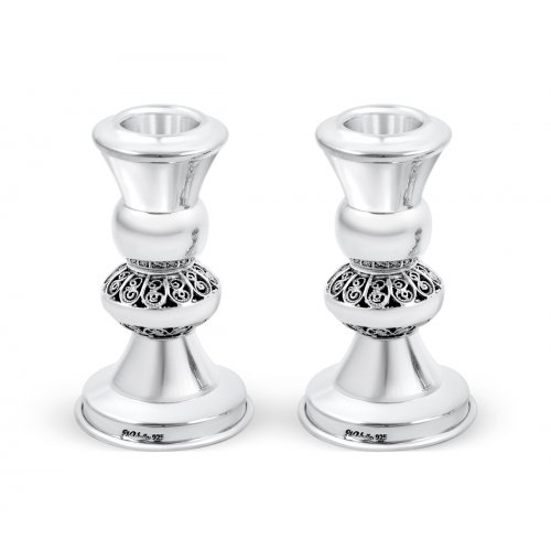 Sterling Silver Mini Shabbat Candlesticks