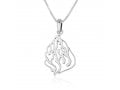 Sterling Silver Pendant Necklace, Abstract Engraving of Ha'esh Sheli