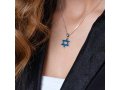 Sterling Silver Pendant Necklace, Blue Enamel - Star of David