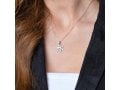 Sterling Silver Pendant Necklace, Engraved Star of David Enclosing Chai Letters