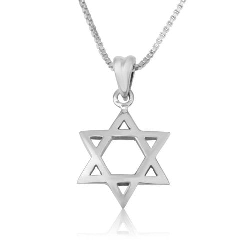 Sterling Silver Pendant Necklace, Star of David - Classic Smooth Design