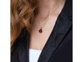 Sterling Silver Pomegranate Pendant Necklace with Red Enamel and Garnet Stones