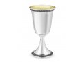 Sterling Silver Shabbat Kiddush Goblet with Plate - Loop Ribbon Design