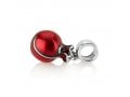 Sterling Silver Smooth Red Pomegranate Charm