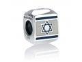 Sterling Silver Square Israel Flag Charm