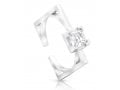 Sterling Silver Square Ring with Zircons - Choose Gold Plate or Sterling Silver