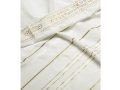 Talitnia Acrylic Tallit Imitation Wool Prayer Shawl - White & Gold Stripes