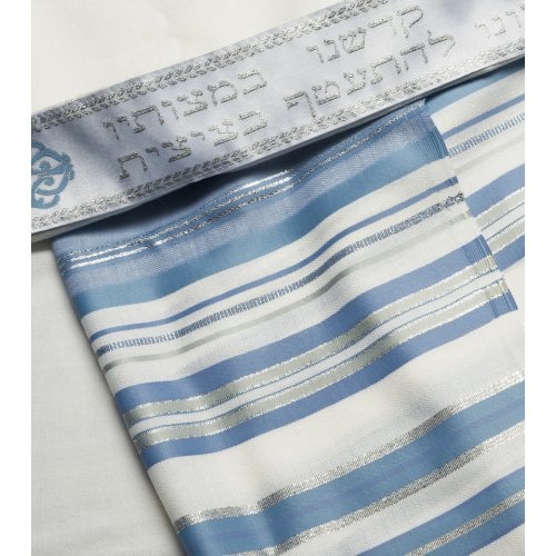 Talitnia Beney Or Tallit - Sons of Light Modern Wool Prayer Shawl - Light Blue