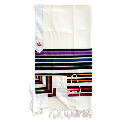 Talitnia Beney Or Tallit - Sons of Light Modern Wool Prayer Shawl - Rainbow