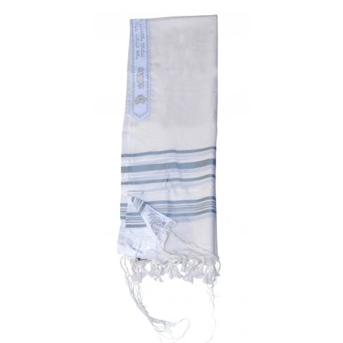 Talitnia Gilboa Light Weight Non Slip Tallit Wool Tallit Prayer Shawl - Light Blue Strips