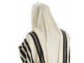 Talitnia Malchut Wool Non Slip Tallit Prayer Shawl Black Stripes - Optional Handmade Tzitzit Strings