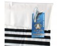 Talitnia Malchut Wool Non Slip Tallit Prayer Shawl Black Stripes - Optional Handmade Tzitzit Strings