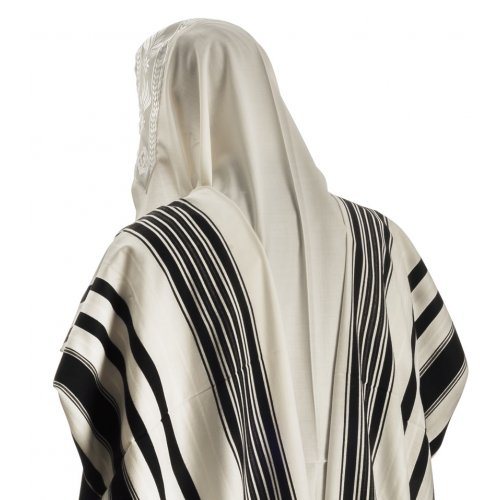 Talitnia Prima AA Tallit Premium Pure Wool Prayer Shawl - Black Stripes