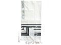 Talitnia Wool Tallit Traditional Kosher Prayer Shawl - Black & Silver Stripes