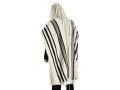 Talitnia Wool Tallit Traditional Kosher Prayer Shawl - Black & White Stripes