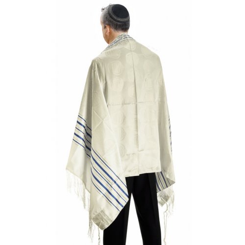 Talitnia Zion Paz Tallit Prayer Shawl - Blue Gold Stripes