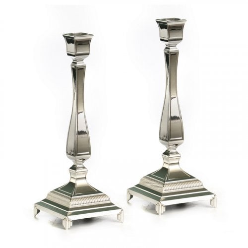 Tall Silver Plate Candlesticks