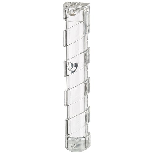 Transparent Plastic Mezuzah Case with Spiral Design - Silver Shin