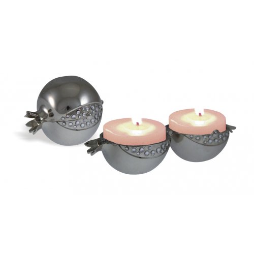 Travel Candle Holders Candlesticks Pomegranate white Stones