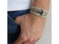 Triple Wrap Bracelet with Silver Plated Anchor