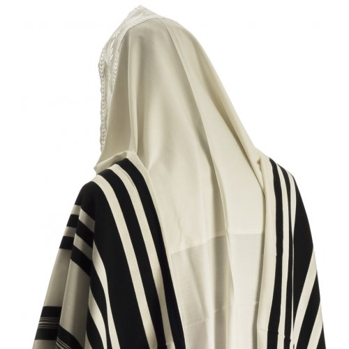 Turkish Style - Like Tunisa - Tallit Prayer Shawl with Black Stripes